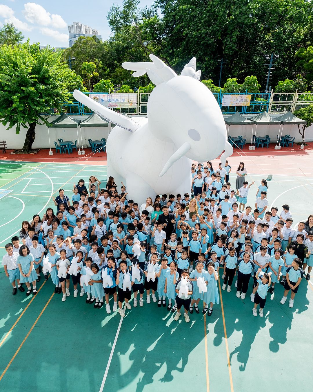 Carolina and Chiara de Bourbon visit to SKH Holy Carpenter Primary School in Hong Kong